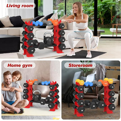 Dumbbell Rack for Home Gym, Weight Rack for Dumbbells Strength Training, Heavy Duty Weight Storage Organizer Dumbbell Storage Stand Hold