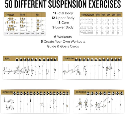 NewMe Fitness Suspension Workout Cards, Instructional Fitness Deck for Women & Men, Beginner Fitness Guide to Training Exercises at Home or Gym (Suspension, Vol 2)