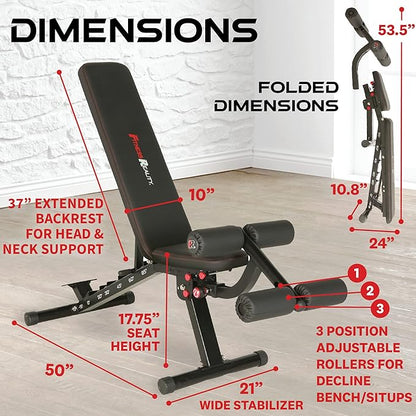 Fitness Reality 2000 Super Max XL - Adjustable Weight Bench - Bench Press and Workout Bench for Incline Decline Strength Training - No Gap Foldable Workout Benches for Home - 850 Pound Capacity