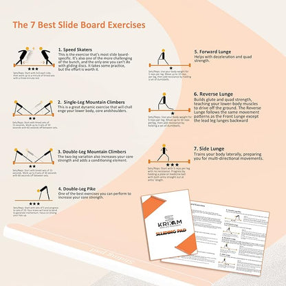 Slide Board Workout Equipment with A Pair of Booties and Sliding Bumpers for Pros and Beginners