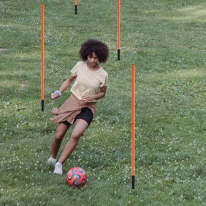 TNZMART Orange Spring Speed Pole Set Soccer Plug-in