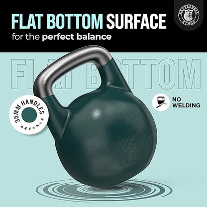 Kettlebell Kings Competition Kettlebells Weight (35mm handle) 8-48 KG | Hand weights Workout Gym Equipment & Strength training sets for Women & Men for Home Gym | Suitable for High Repetition Workouts