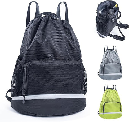 Swim Bag Beach Backpack Sports Drawstring Backpack - Gym Bag - Kids Swim Backpack Mens Beach Bag, Workout Bag