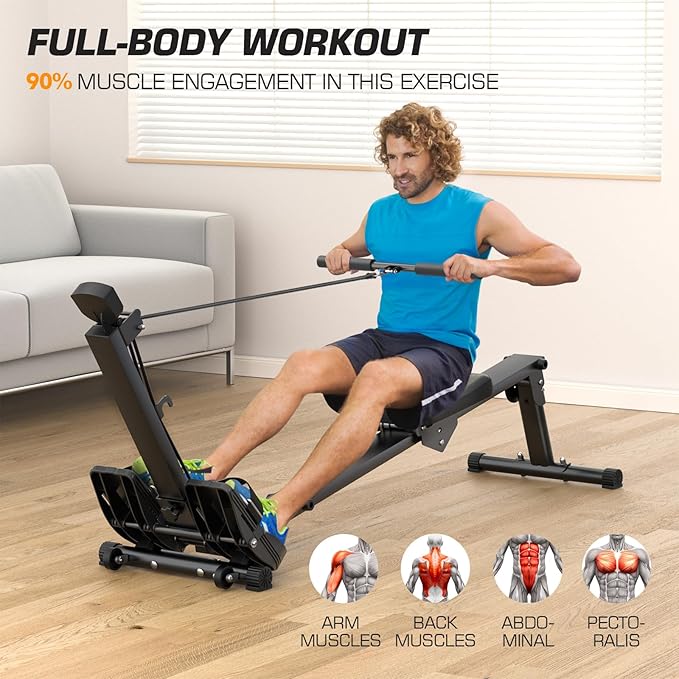 Rowing Machine for Home Use 2024 Upgraded 300LBS, Hyper-Quiet