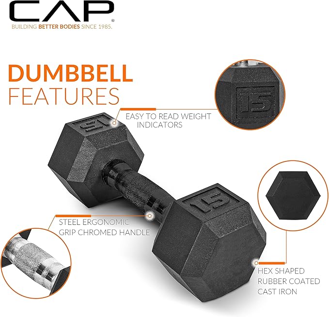 CAP Barbell Dumbbell Set with Rack 150lbs and 210lbs