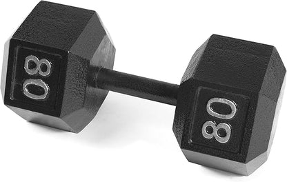 CAP Barbell Black Cast Iron Hex Dumbbell | 5-120 LBs | Single or Pair