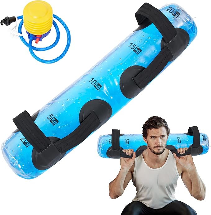 Tribe WOD Aqua Bags - Transparent Water Tidal Tank for Dynamic Training - Portable Stability Fitness Equipment for Core Workouts, Boxing, and Strength Practice - Adjustable 8Hx28.7Lx8W Inch