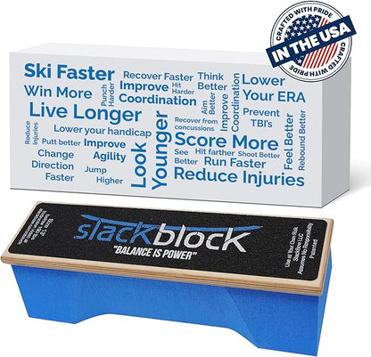 SlackBlock Athletic Balance Trainer – Improve Balance, Stability, and Athletic Performance – Condition Your Body and Prevent Injury - Compact and Portable