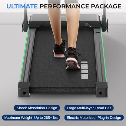 SereneLife Foldable 2 in1 Treadmill & Walking Pad with Remote Control, Compact Under Bed, 2.5 HP, App Support, Easy Assembly and Storage, for Walking or Jogging, 265lbs Capacity