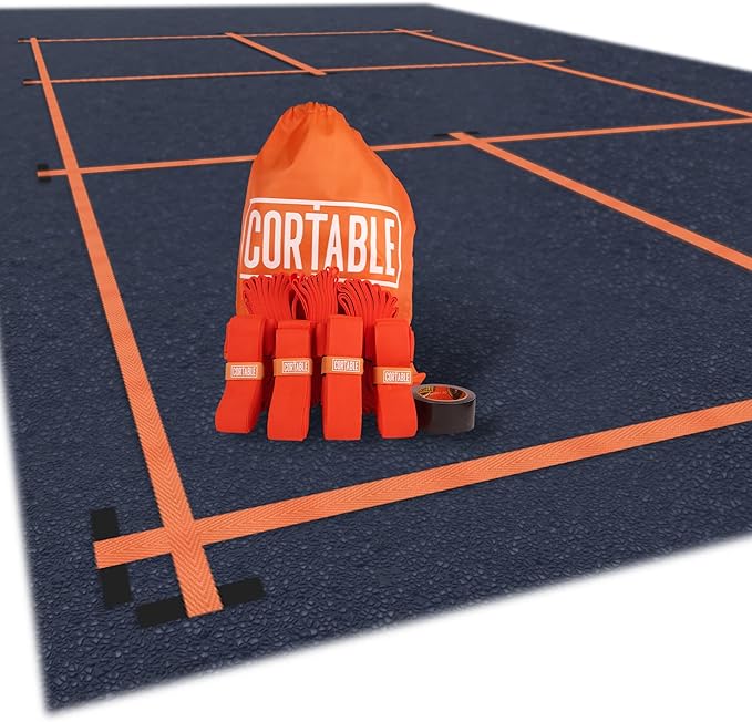 Temporary Pickleball Court Lines - The Original - Portable Pickleball Court Marking Kit, Lines for Court Outdoor or Indoor, Pickle Ball Court Dimensions, No Measuring Needed, Net Not Included