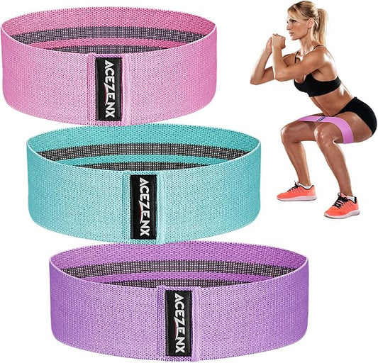 Resistance Bands for Legs and Butt, Non Slip Workout Booty Bands 3 Pack, Wide Fabric Loop Thigh Exercise Roll Home Gym Glute Bands Set for Women