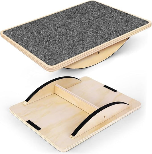 Balance Board Professional Wobble Board for Adults Anti-Slip 350LBS Balance Boards for Physical Therapy Standing Desk Core Strength Wooden Balance Board Rocker Board