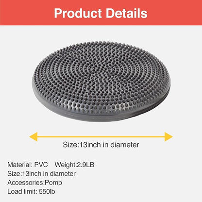 Primasole Balance disc 1 PC Comes with an air Pump Exercise Disk for Stability Workout