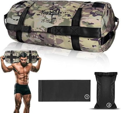 Yes4All Sandbags for Working Out, Adjustable Sand Bags for Weight Training with Handles, Multiple Colors & Sizes 5-200lbs