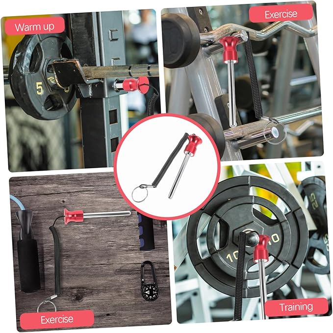 Toddmomy Barbell Gym Equipment Accessories Tools Magnetic Bolts Weight Stack Plate Holder Loading Pin Arm Muscle