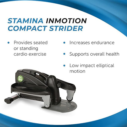 Stamina Inmotion Compact Strider Foot Exercise Machine - Under Desk Elliptical - Standing or Seated Elliptical Fitness Equipment