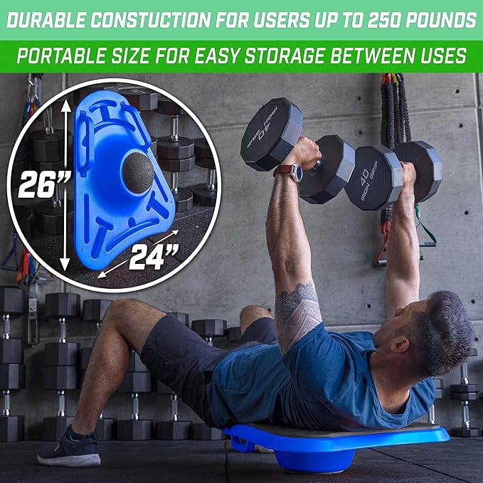 GoSports Fitness Core Hub Plank Board with Smart Phone Integration for Full Body Workouts - Blue or Red