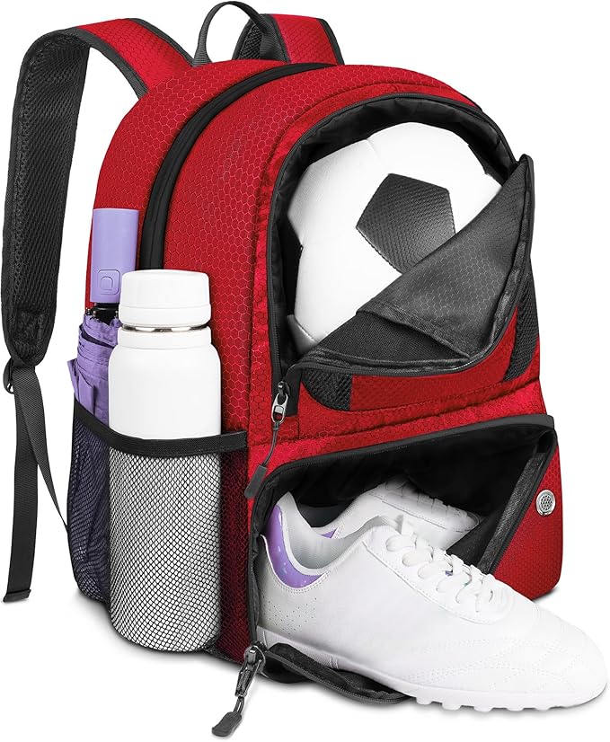 YOREPEK Soccer Backpack,Soccer Bag with Ball Holder, Water resistant Sport Equipment Bags Fit Basketball Volleyball Football