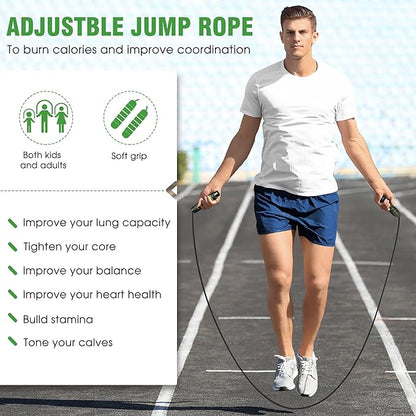 Agility Ladder Speed Training Equipment Set-20ft Agility Ladder,12 Soccer Cones,4 Hurdles, Jump Rope, Running Parachute| Basketball Football Soccer Training Equipment for Kids Youth Adults