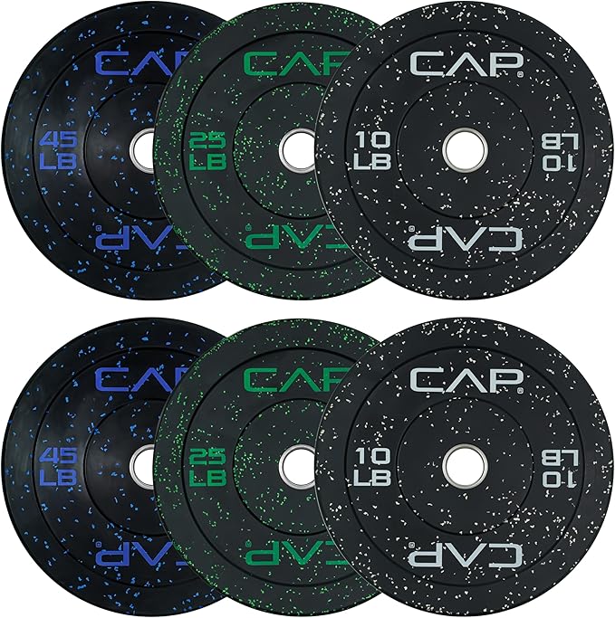 CAP Barbell 2-Inch Olympic Bumper Plate Weight Set | 100-370 lbs | Multiple Options