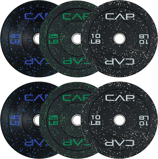 CAP Barbell 2-Inch Olympic Bumper Plate Weight Set | 100-370 lbs | Multiple Options