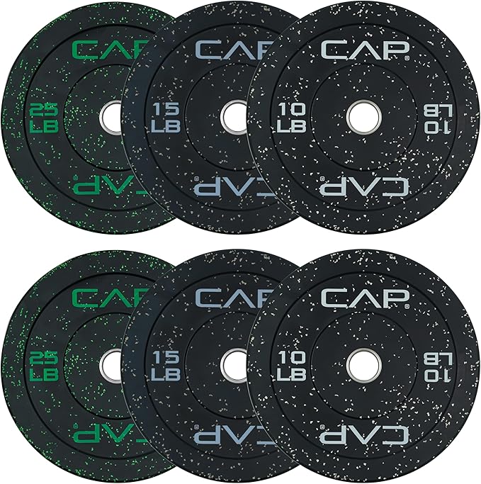 CAP Barbell 2-Inch Olympic Bumper Plate Weight Set | 100-370 lbs | Multiple Options