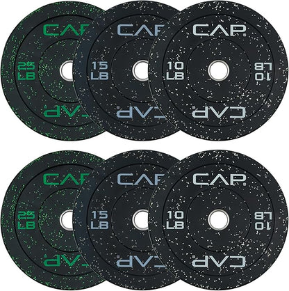 CAP Barbell 2-Inch Olympic Bumper Plate Weight Set | 100-370 lbs | Multiple Options