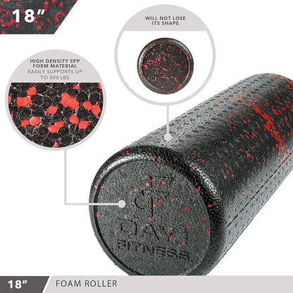 High-Density Round Foam Rollers - 4 Size and 8 Color Options - Massage Rollers for Stretching, Deep Tissue and Myofascial Release