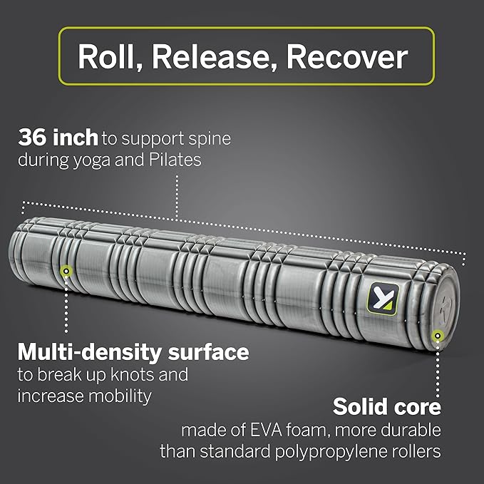 TriggerPoint CORE Foam Massage Roller with Softer Compression for Exercise, Deep Tissue and Muscle Recovery - Relieves Muscle Pain & Tightness, Improves Mobility & Circulation (12'', 18'', 36'')