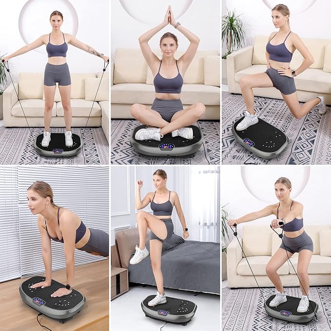 AXV Vibration Plate Exercise Machine Whole Body Workout Power Vibrate Fitness Platform Vibrating Machine Exercise Board for Weight Loss Shaping Toning Wellness Home Gyms Workout