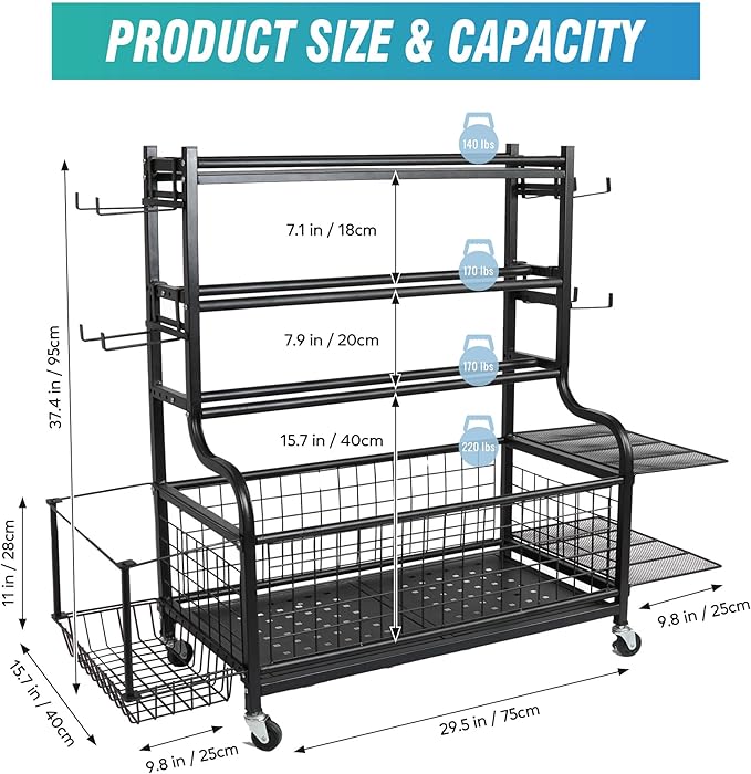 STUFFSTASH Dumbbell Rack, Heavy Duty Weight Rack for Home Gym with Extra Strong Sheet Steel Shelf and Base, Home Gym Storage Weight Rack for Home Gym Dumbbells, Kettlebell Rack, Yoga Mat Storage Rack, Weight Plate Storage