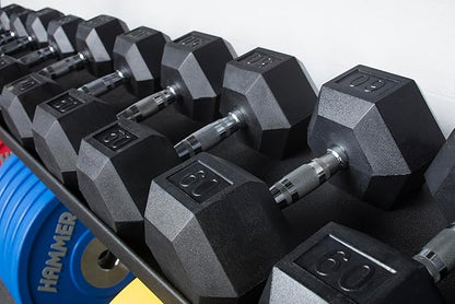 Hex Rubber 15Lb Each Dumbbell (1 Dumbbell)