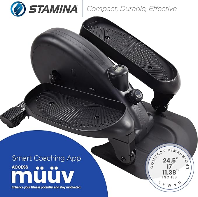 Stamina Inmotion Compact Strider Foot Exercise Machine - Under Desk Elliptical - Standing or Seated Elliptical Fitness Equipment