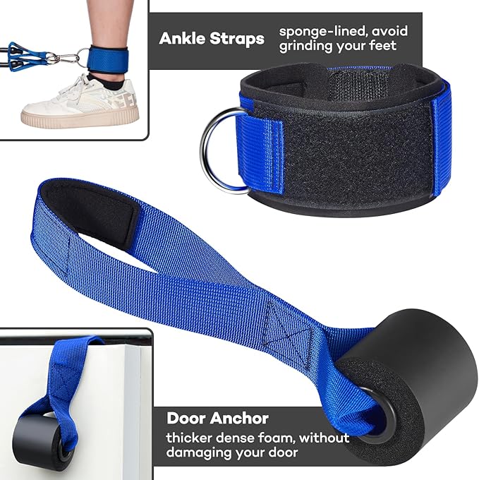 Heavy Resistance Bands for Working Out, NITEEN Resistance Bands with Handles Weight Exercise Bands for Men Women, Workout Bands with Door Anchor and Ankle Straps Strength Training Equipment