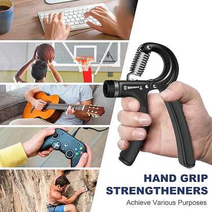 FLYFE Grip Strength Trainer, Plastic, 2 Pack / 5 Pack, 11-132 lbs, Forearm Strengthener, Hand Squeezer Adjustable Resistance, Hand Grip Strengthener for Muscle Building and Injury Recovery