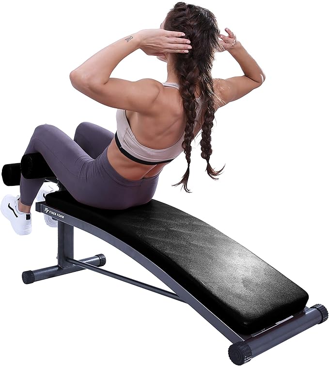 Finer Form Gym-Quality Sit Up Bench with Reverse Crunch Handle - Solid Ab Workout Equipment for Your Home Gym. More Effective than an Ab Machine or Ab Roller. Get Abdominal Gym Equipment Right in Your Home.