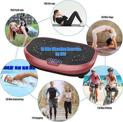 AXV Vibration Plate Exercise Machine Whole Body Workout Power Vibrate Fitness Platform Vibrating Machine Exercise Board for Weight Loss Shaping Toning Wellness Home Gyms Workout