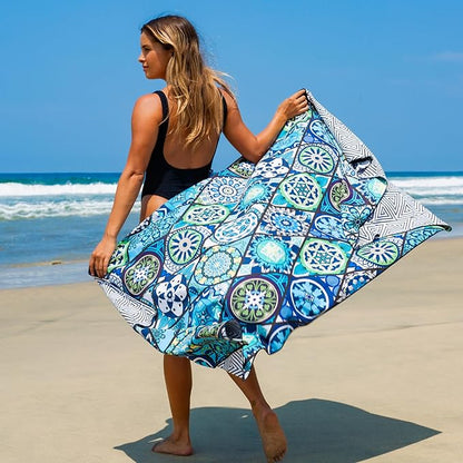 Elite Trend Microfiber Beach Towel - Extra Large 78x35 Inch Sand Free Quick Dry Towel for Travel, Swimming, Pool, Yoga, Hiking, Camping – Lightweight Fast Drying Microfiber Towel Compact for Adults