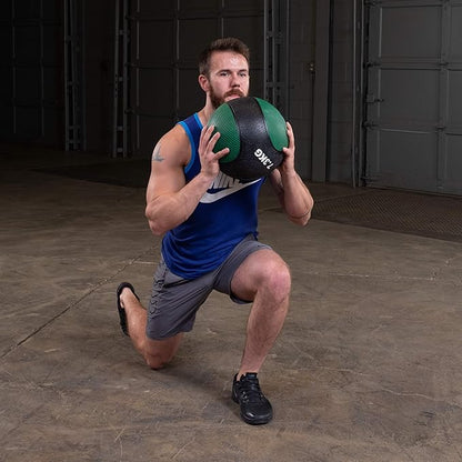 Body-Solid Rubber Medicine Ball - Superior Grip, Textured Surface, Adjustable Air Pressure Fitness Balls - Ideal for Cardio and Core Exercise in Home & Gym Workouts