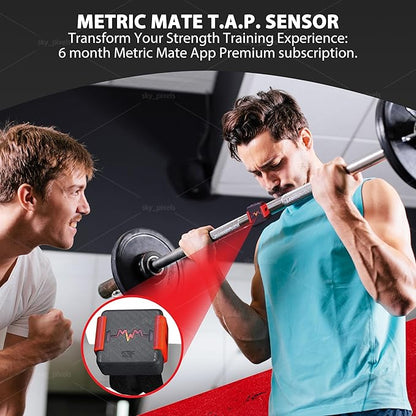 T.A.P. Sensor - Fitness Tracker - 3"x3" Lightweight Training Device - Connect to Your Barbell, Dumbbell, Kettlebell, Machine, Free-Weights - 6 Month App Premium Subscription