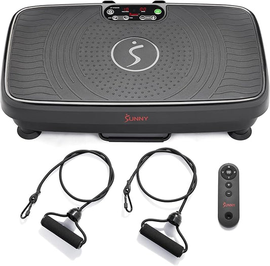 Sunny Health & Fitness Vibration Plate Exercise Machine, Full Body Vibrate Platform for Lymphatic Drainage with Multiple Speeds and Modes, Vibrating Plate Machine for Tension Relief & Weight Loss