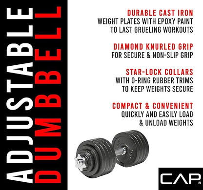 CAP Barbell Adjustable Dumbbell Weight Set