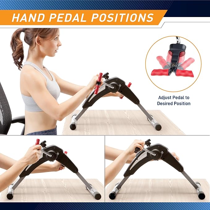 Marcy Under Desk Mini Pedal Leg and Arm Exercise Cycle with Adjustable Magnetic Resistance Physical Therapy Leg Exercisers