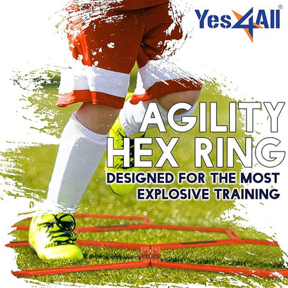 Yes4All Hex Agility Rings/Speed Rings with Carrying Bag