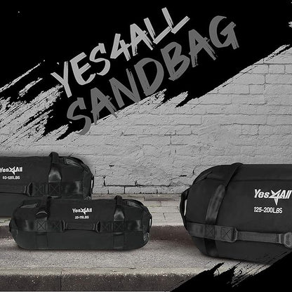 Yes4All Sandbags for Working Out, Adjustable Sand Bags for Weight Training with Handles, Multiple Colors & Sizes 5-200lbs