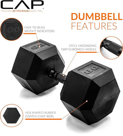 CAP Barbell Coated Hex Dumbbell Weight