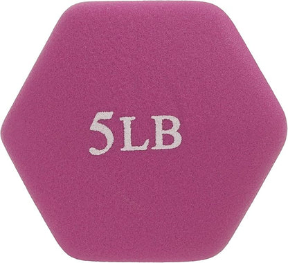 Sunny Health & Fitness Neoprene Coated Hex Shaped Dumbbell Non-Slip Fitness Weights for Home Gym Exercise, Full Body Workout Strength Building, Weight Loss, Sold in Pairs - Sizes - 2LB, 5LB, 8LB, 10LB