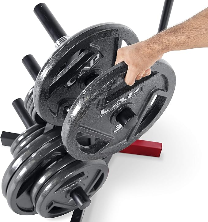 CAP Barbell Olympic Plate Tree Storage Rack, Multiple Colors