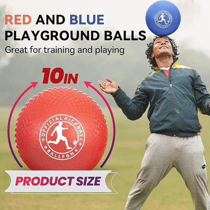 Playground Balls Kickball, Rubber Dodge Balls for Kids and Adults, Dodgeballs Handball Kick Ball Indoor and Outdoor, Official Bouncing Hand Balls, Outdoor Toys for School