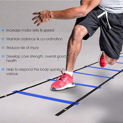 Yes4All 8, 12, 20 Rungs Agility Ladder - Speed Training Equipment for All Ages & Levels with Carrying Bag - Speed Ladder